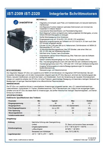 Leadshine iST-2320 | Schrittmotor FL.56 2,0 Nm mit integrierter Endstufe