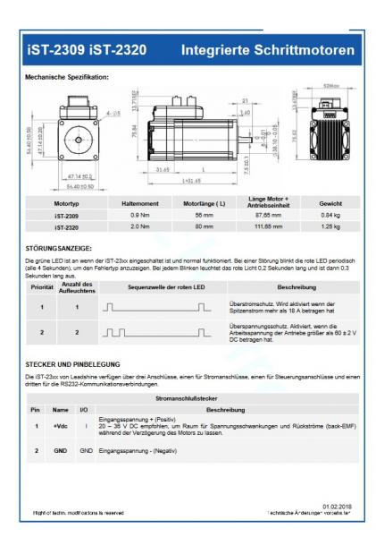 Leadshine iST-2320 | Schrittmotor FL.56 2,0 Nm mit integrierter Endstufe
