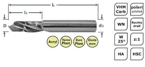 HSC Einzahnfräser Rapid Shine Ø 5 x 12 mm