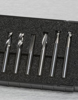 Starter-Set: Einzahn-/ Schaft-/ Radiusfräser für Aluminium, Kuntsstoff und Holz
