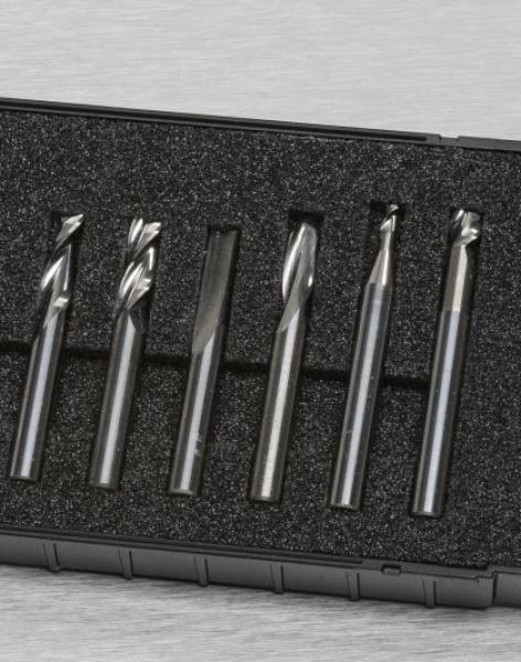Starter-Set: Einzahn-/ Schaft-/ Radiusfräser für Aluminium, Kuntsstoff und Holz