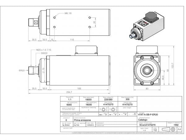 BZT HF-Spindel 1.1 KW oder 18.000 rpm. ER20