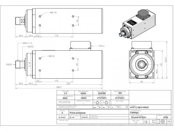 BZT HF-Spindel 2.0 KW oder 18.000 rpm. ER20