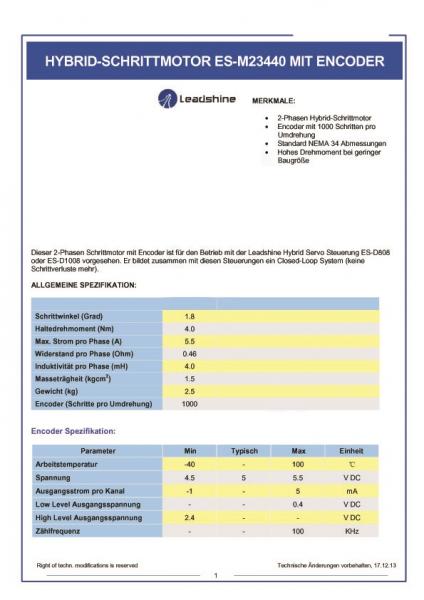 Hybrid CL Schrittmotor mit Encoder Fl.86 5,9A 5,0Nm