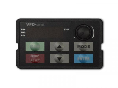 Delta Tastatur für VFD-E Frequenzumrichter, kompakte Bauweise mit klaren Tasten für einfache Bedienung.