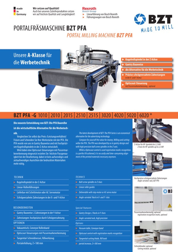 Data sheet PFA